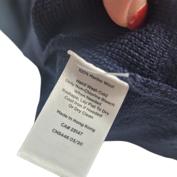 TALBOTS SOFT MERINO V-NECK SWEATERDRESS Navy Size XL - Picture 5 of 7